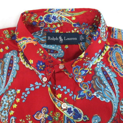RALPH LAUREN 90s Paisley Pattern Shirt Red Size L