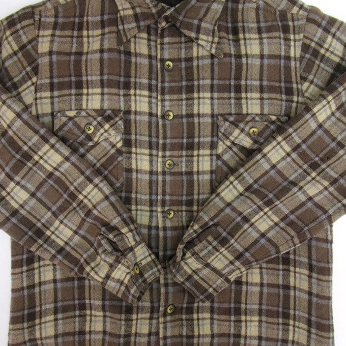 PENDLETON Check Pattern Wool Shirt Brown Size L
