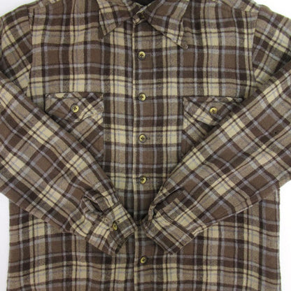 PENDLETON Check Pattern Wool Shirt Brown Size L