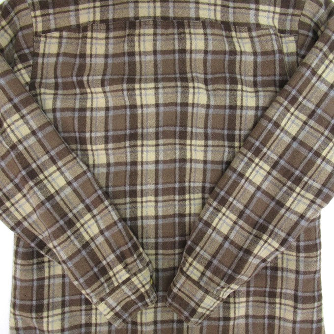 PENDLETON Check Pattern Wool Shirt Brown Size L