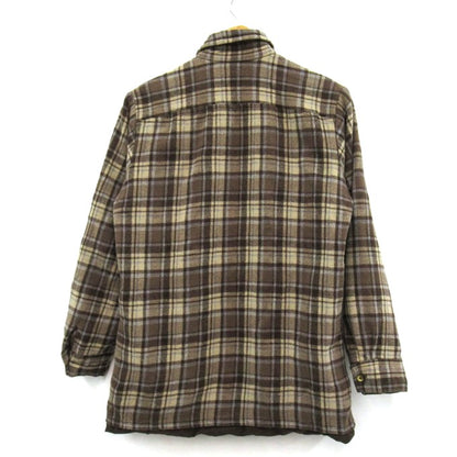 PENDLETON Check Pattern Wool Shirt Brown Size L