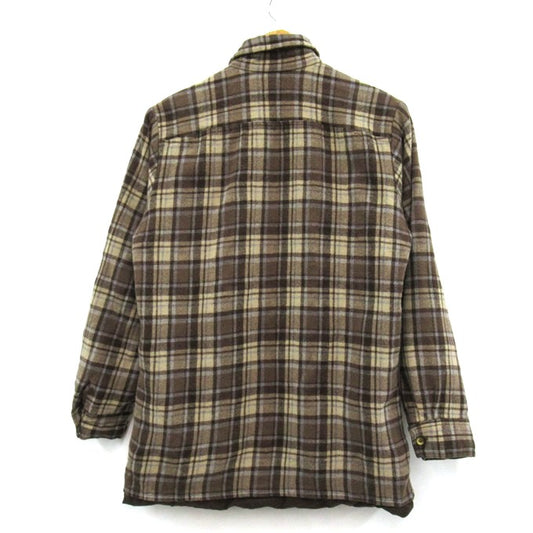 PENDLETON Check Pattern Wool Shirt Brown Size L