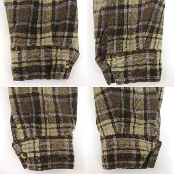 PENDLETON Check Pattern Wool Shirt Brown Size L