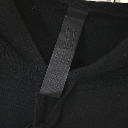CHROME HEARTS Cashmere Cross Patch Knit Hoodie Black Size M