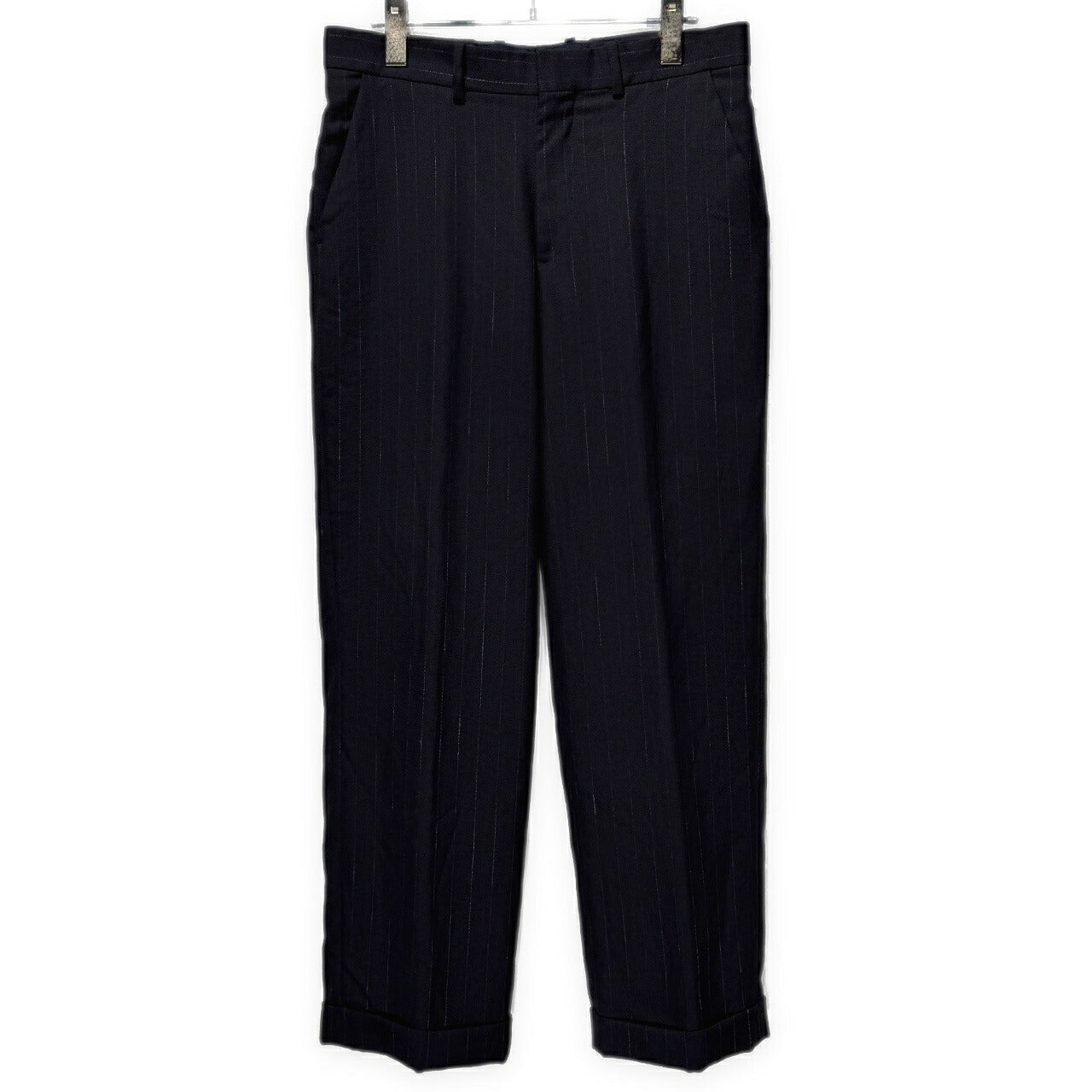 AURALEE 20SS Wool Cupro Linen Stripe Slacks Blue Size 3