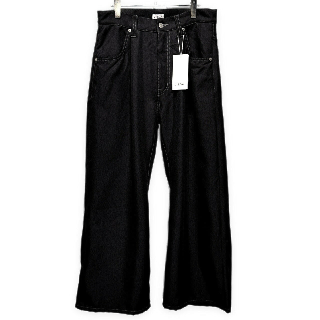 JieDa Wide One Tuck Straight Pants Black Size 1