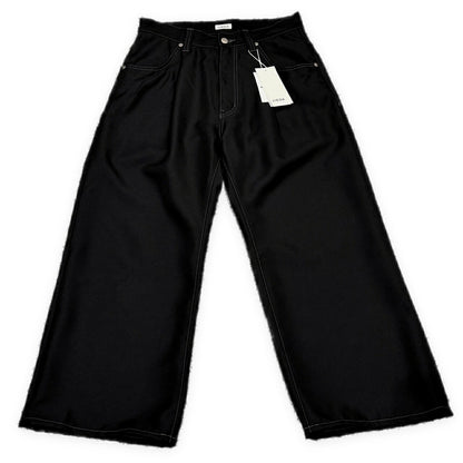 JieDa Wide One Tuck Straight Pants Black Size 1