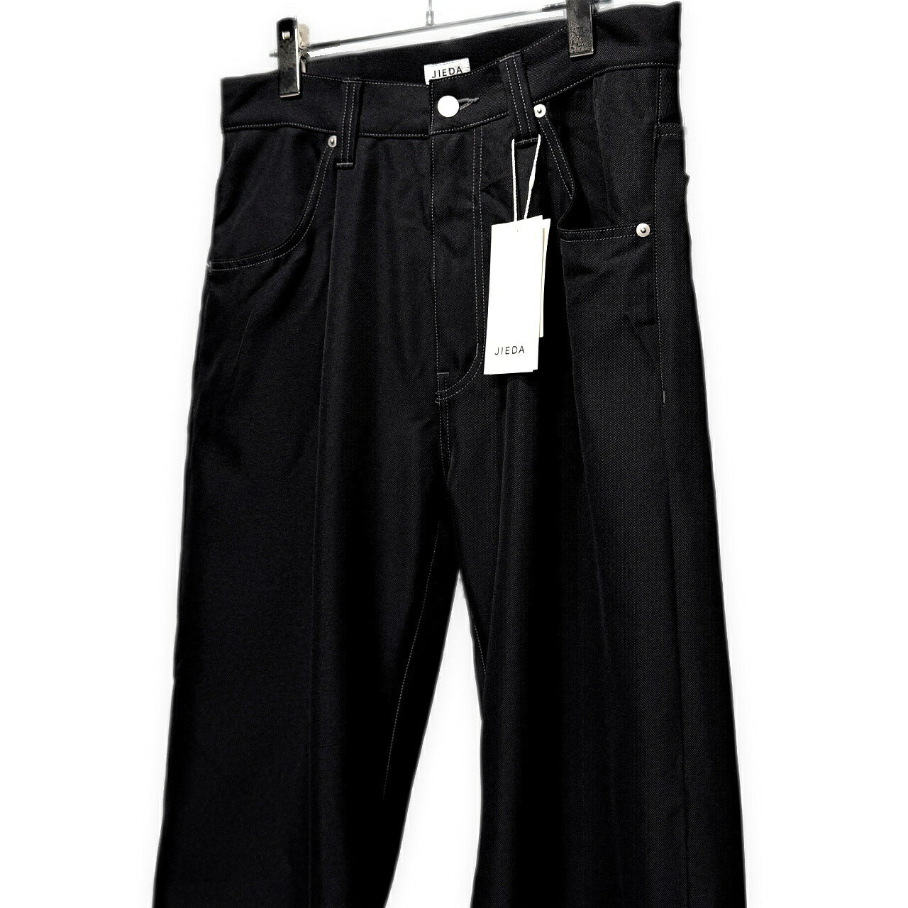 JieDa Wide One Tuck Straight Pants Black Size 1