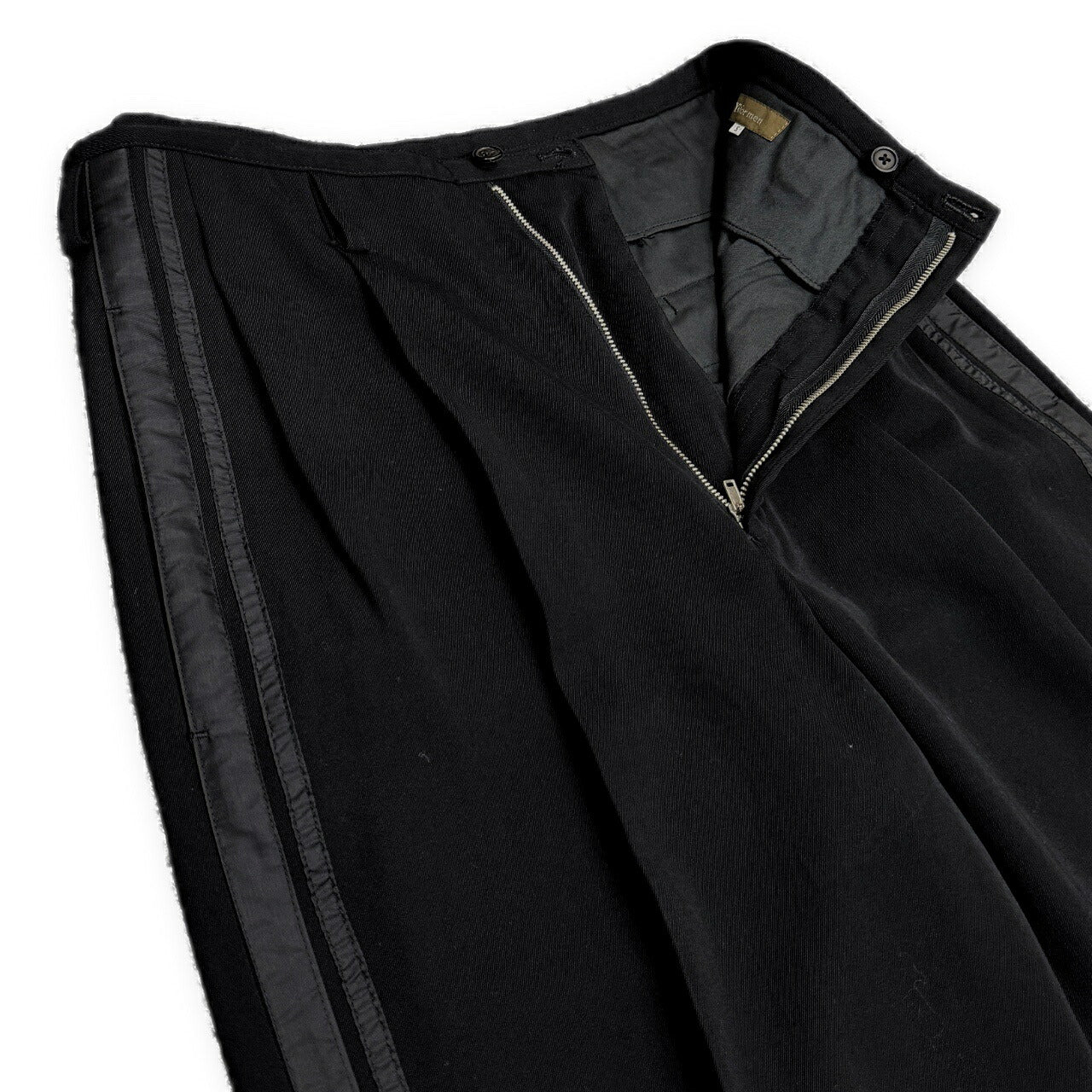 Y's for men 90s Wool Gabardine 2-Tuck Pants Black Size S