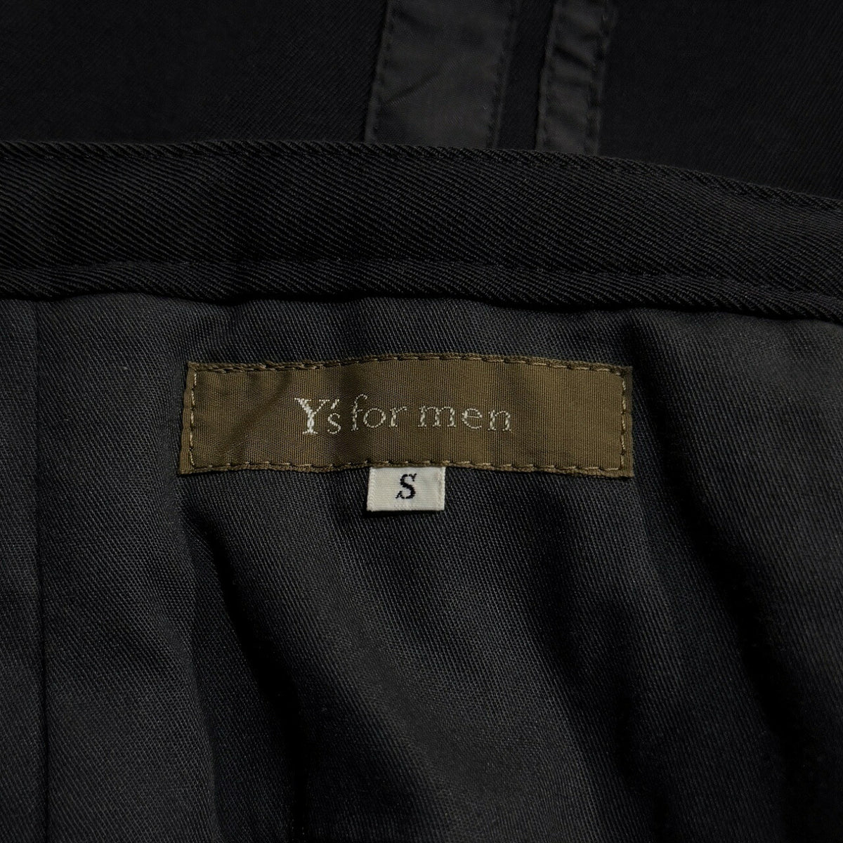 Y's for men 90s Wool Gabardine 2-Tuck Pants Black Size S