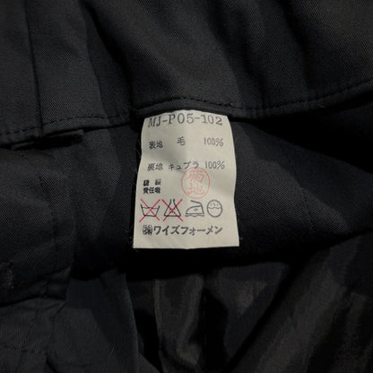 Y's for men 90s Wool Gabardine 2-Tuck Pants Black Size S