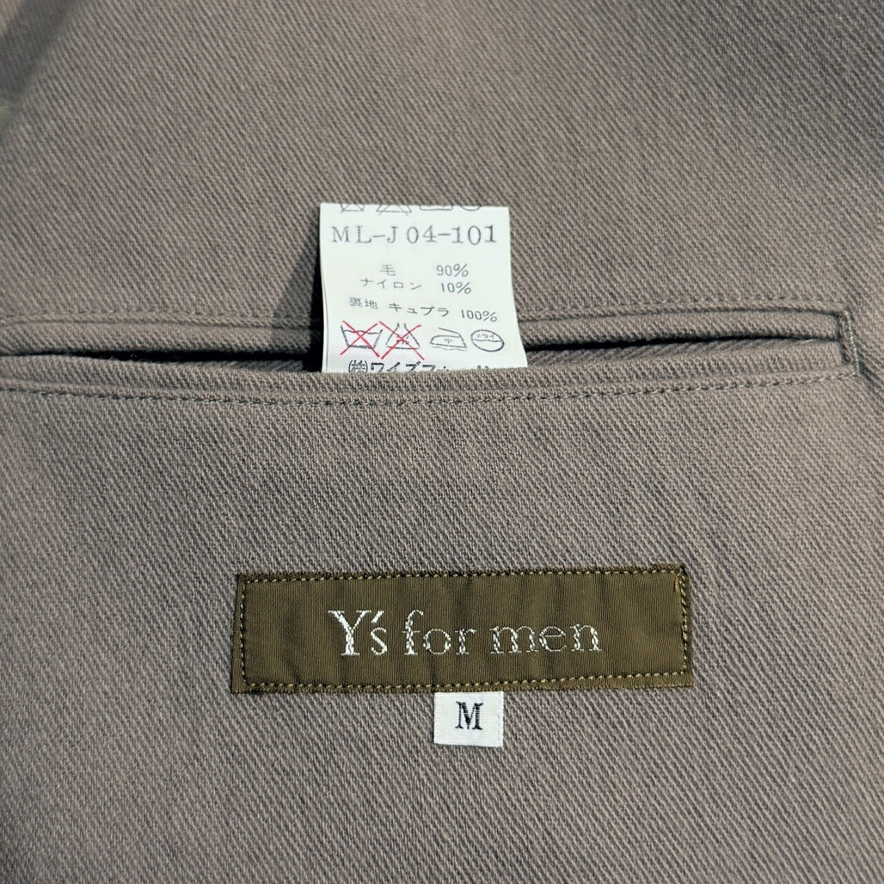 Y's for men 90s Wool 3-Button Suit Gray Size M