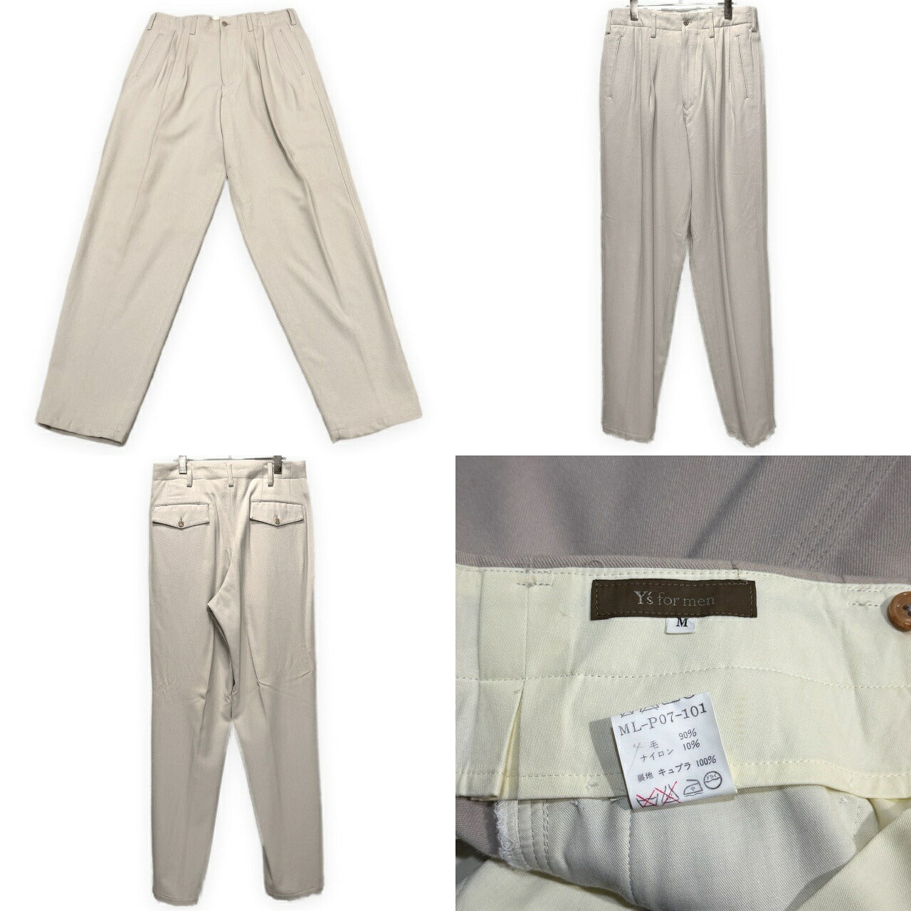Y's for men 90s Archive Wool 3-Button Suit Gray Size M