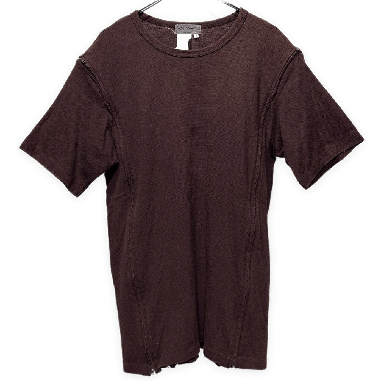 Yohji Yamamoto Pour Homme Zip Design T-Shirt Brown Size 3