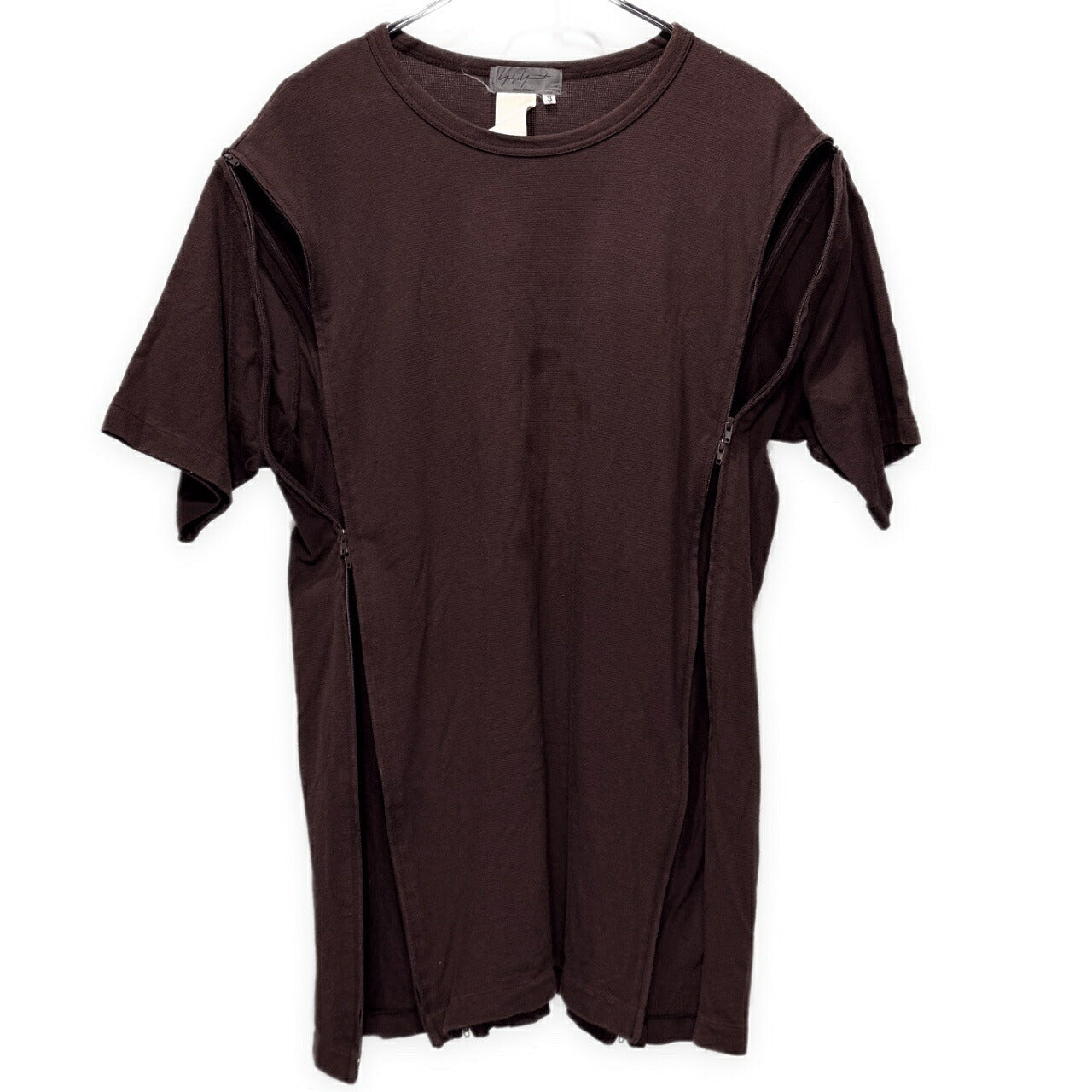 Yohji Yamamoto Pour Homme Zip Design T-Shirt Brown Size 3