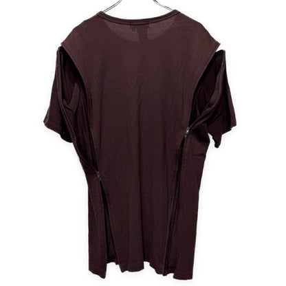 Yohji Yamamoto Pour Homme Zip Design T-Shirt Brown Size 3