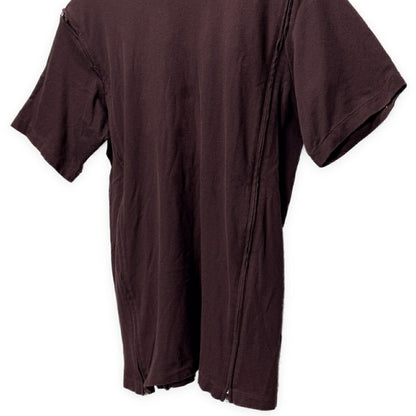 Yohji Yamamoto Pour Homme Zip Design T-Shirt Brown Size 3
