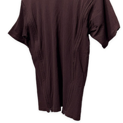 Yohji Yamamoto Pour Homme Zip Design T-Shirt Brown Size 3