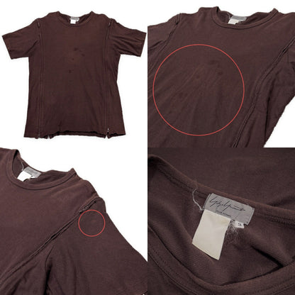 Yohji Yamamoto Pour Homme Zip Design T-Shirt Brown Size 3