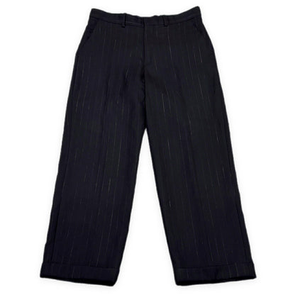 AURALEE 20SS Wool Cupro Linen Stripe Slacks Blue Size 3