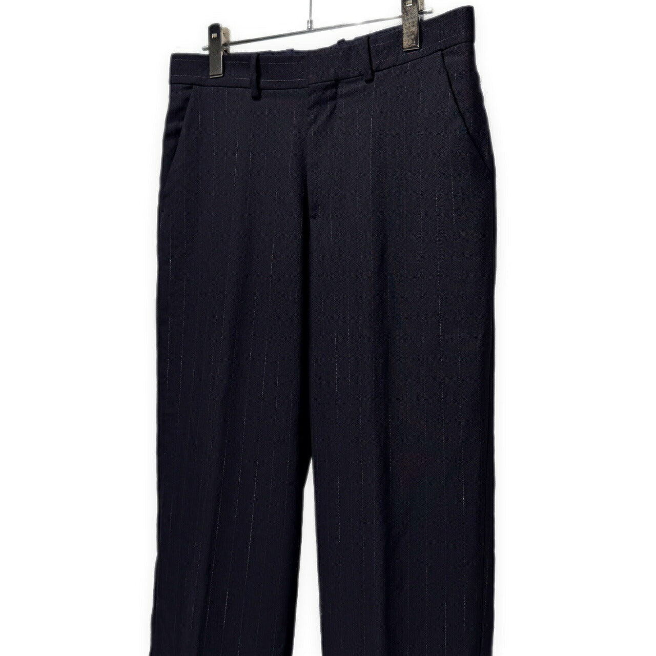 AURALEE 20SS Wool Cupro Linen Stripe Slacks Blue Size 3