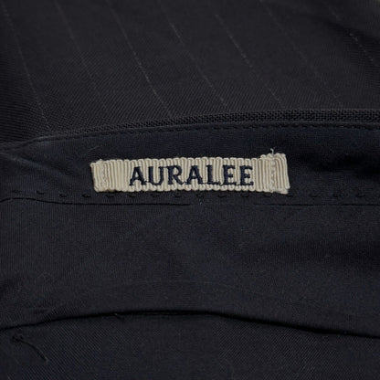 AURALEE 20SS Wool Cupro Linen Stripe Slacks Blue Size 3