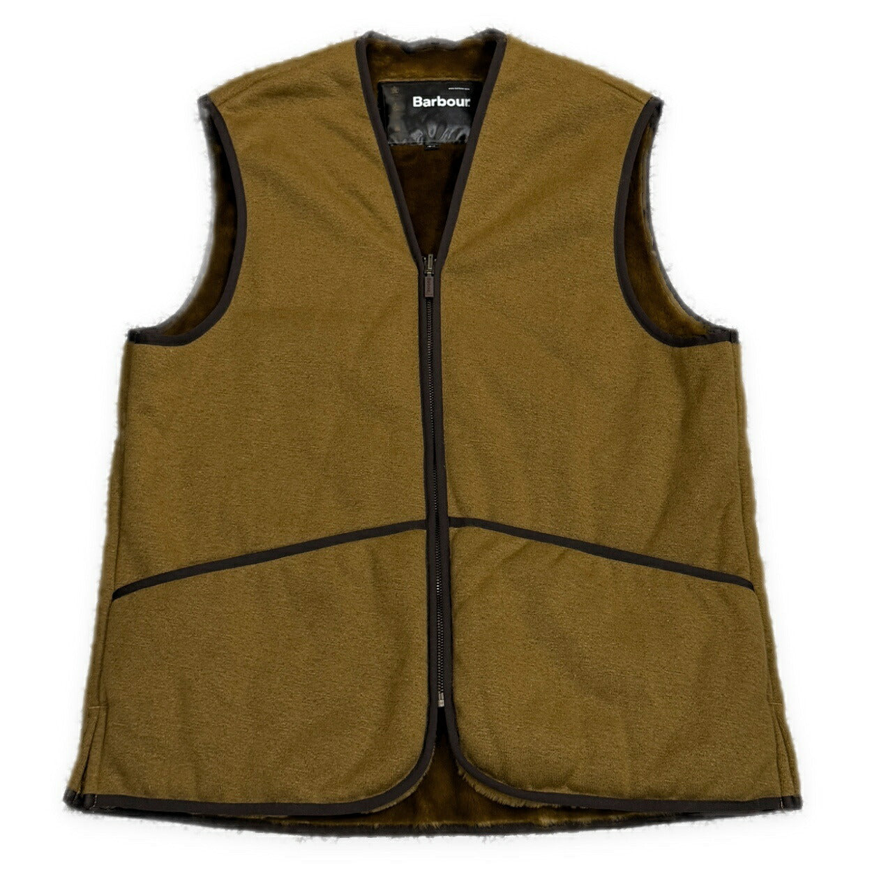 Barbour Warm Pile Zip-in Liner Vest Brown Size 44