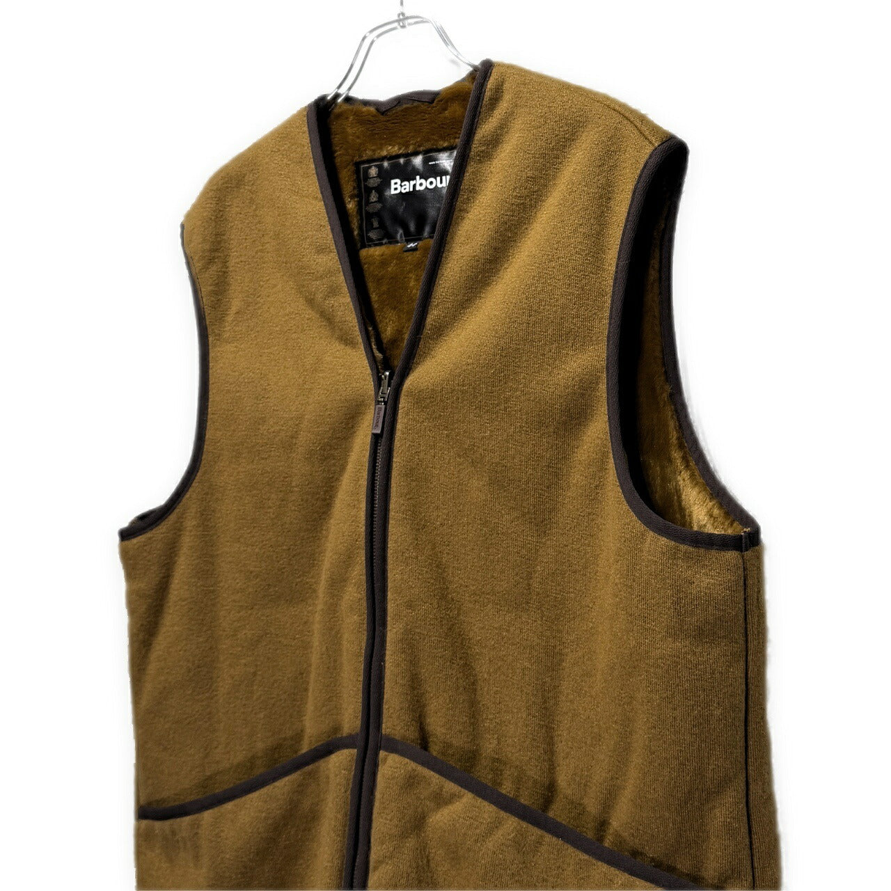 Barbour Warm Pile Zip-in Liner Vest Brown Size 44