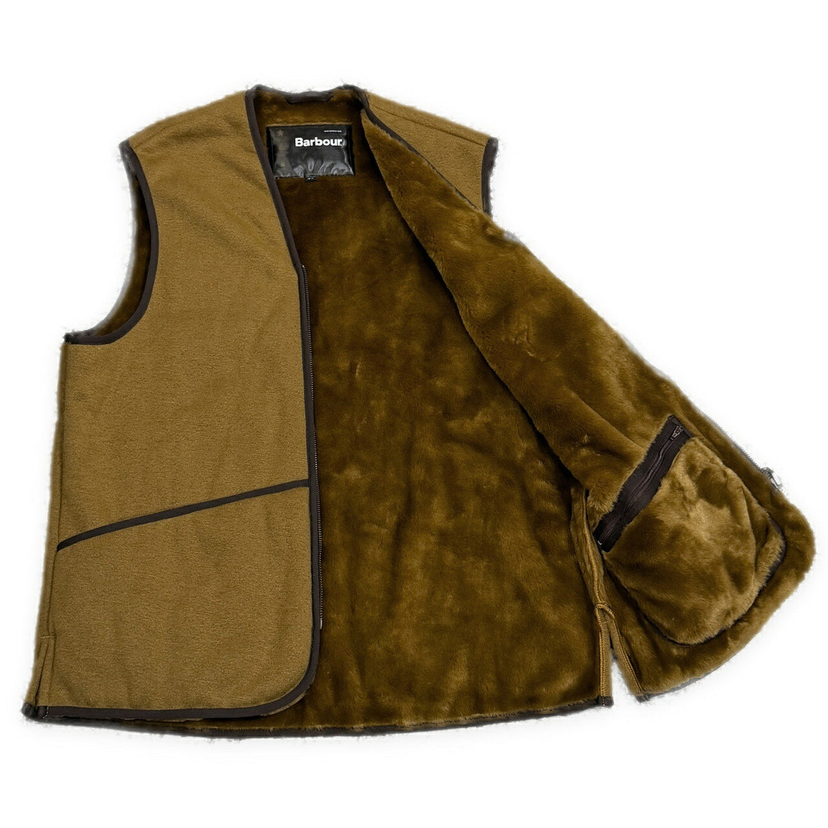 Barbour Warm Pile Zip-in Liner Vest Brown Size 44