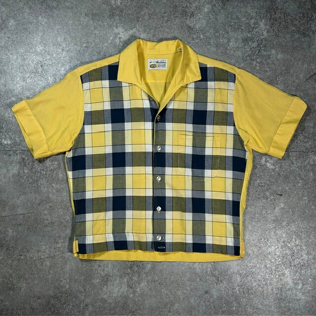 Manhattan 50s Rockabilly Italian Collar Shirt Yellow Size M