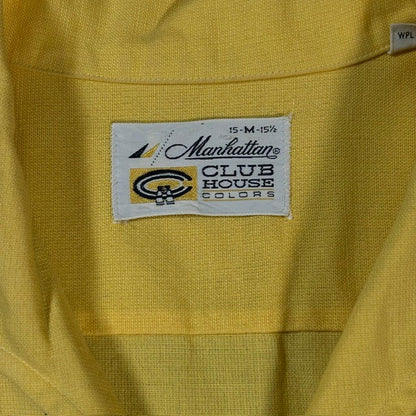 Manhattan 50s Rockabilly Italian Collar Shirt Yellow Size M