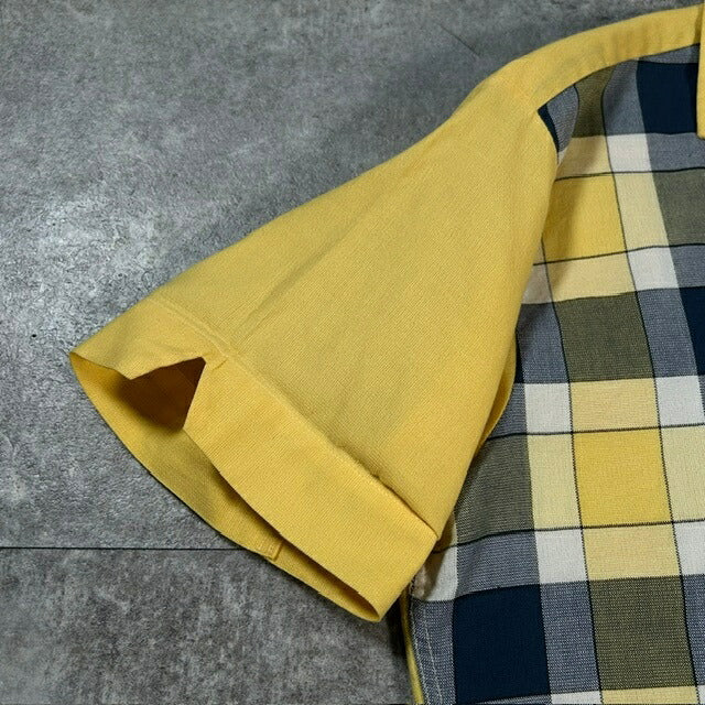 Manhattan 50s Rockabilly Italian Collar Shirt Yellow Size M