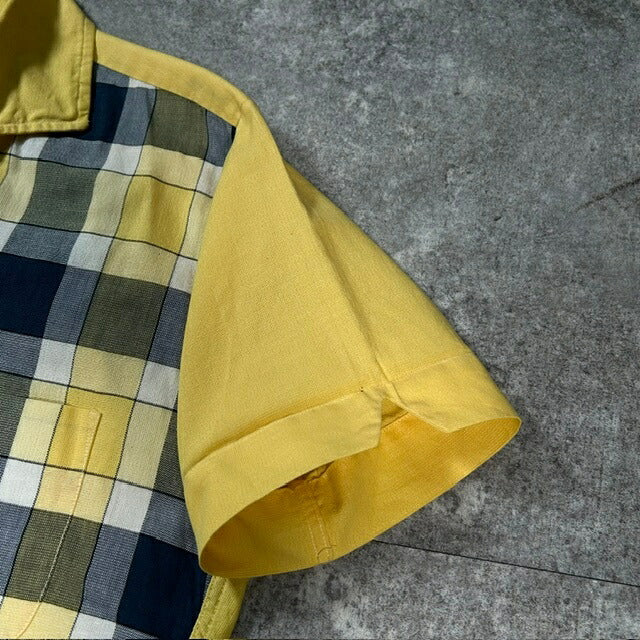 Manhattan 50s Rockabilly Italian Collar Shirt Yellow Size M