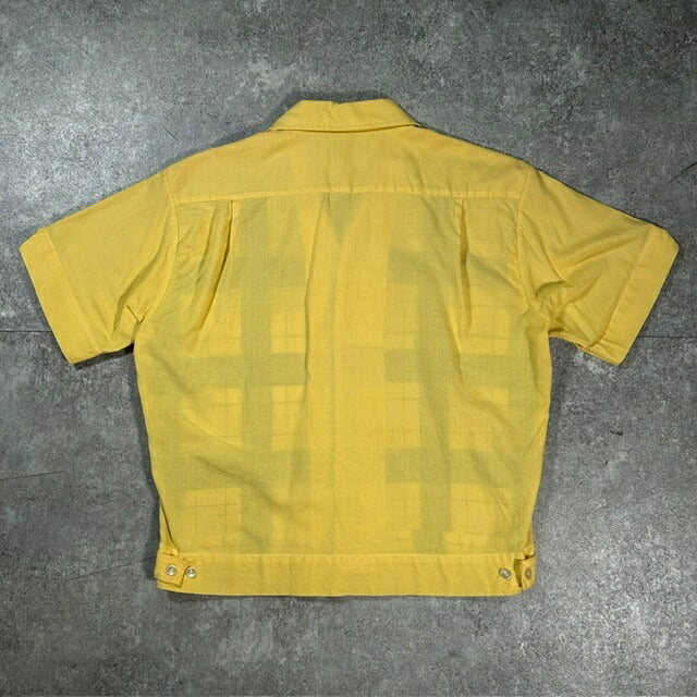 Manhattan 50s Rockabilly Italian Collar Shirt Yellow Size M