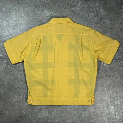 Manhattan 50s Rockabilly Italian Collar Shirt Yellow Size M