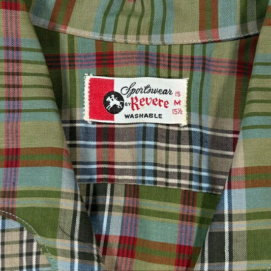 Sportswear by Revere 50s Italian Collar Sleeve Shirt Size M