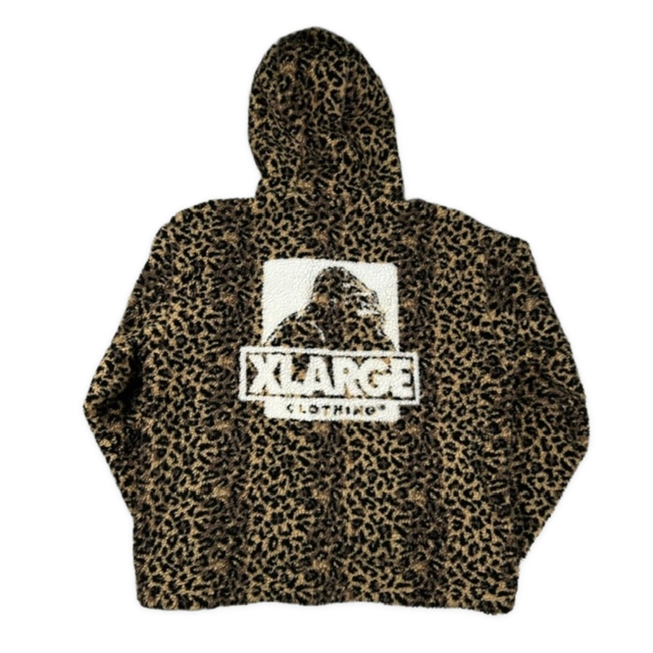 X-LARGE 22AW Leopard Boa Fleece Zip Jacket Size L