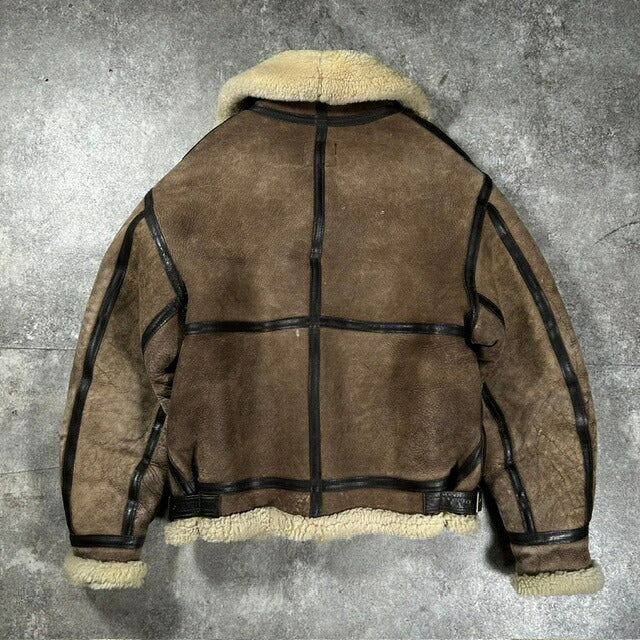 AVIREX 80s USA B-3 Sheepskin Mouton Jacket Brown Size 38