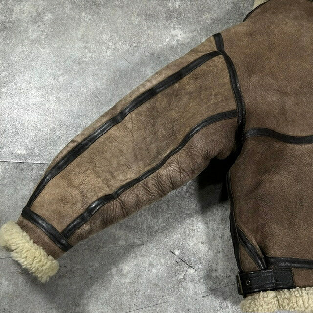 AVIREX 80s USA B-3 Sheepskin Mouton Jacket Brown Size 38