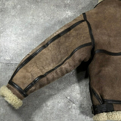 AVIREX 80s USA B-3 Sheepskin Mouton Jacket Brown Size 38