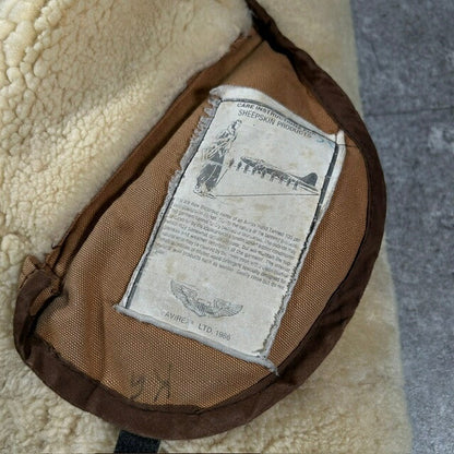 AVIREX 80s USA B-3 Sheepskin Mouton Jacket Brown Size 38