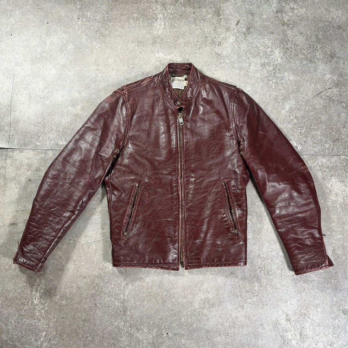 Vintage 70s Single Riders Leather Jacket Brown Size 38