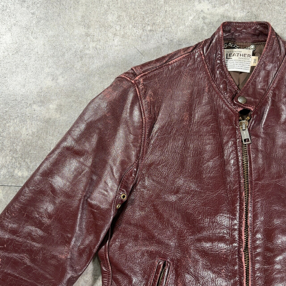 Vintage 70s Single Riders Leather Jacket Brown Size 38