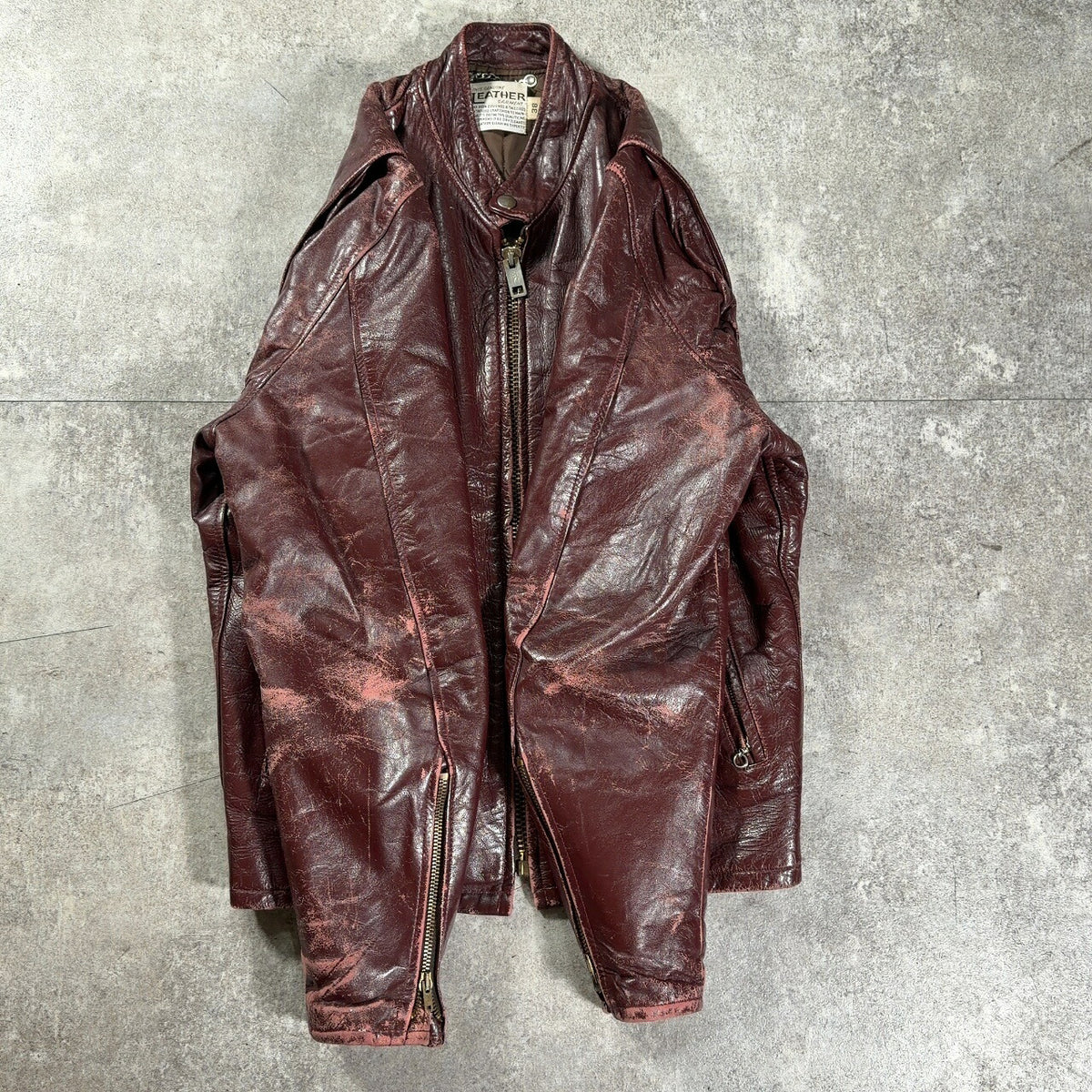 Vintage 70s Single Riders Leather Jacket Brown Size 38
