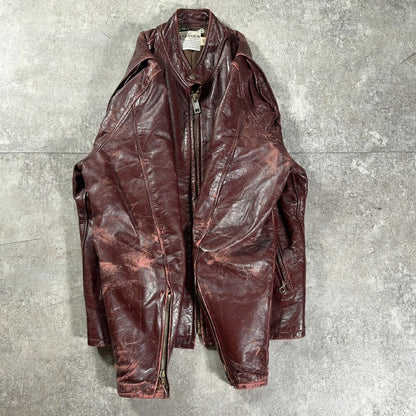 Vintage 70s Single Riders Leather Jacket Brown Size 38