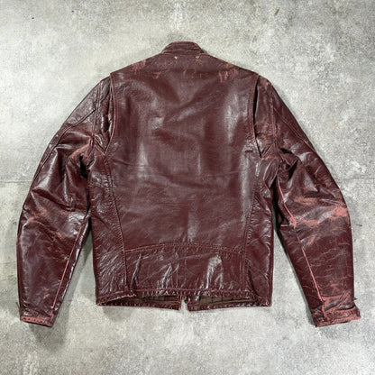 Vintage 70s Single Riders Leather Jacket Brown Size 38