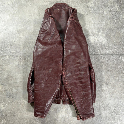 Vintage 70s Single Riders Leather Jacket Brown Size 38