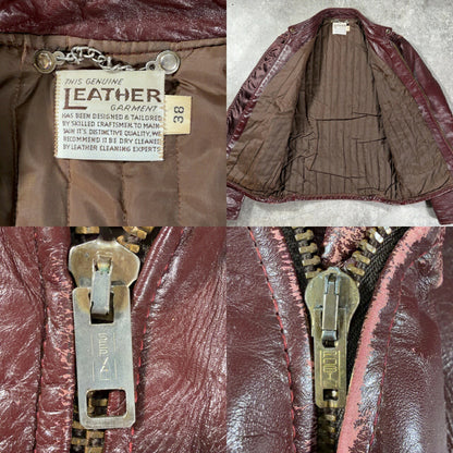 Vintage 70s Single Riders Leather Jacket Brown Size 38