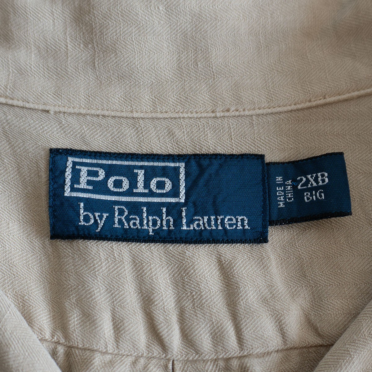 POLO RALPH LAUREN Silk Linen Open Collar Shirt Size 2XB