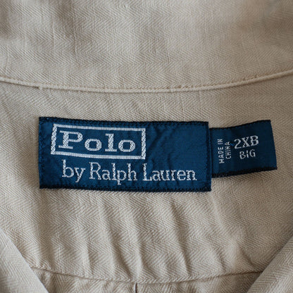 POLO RALPH LAUREN Silk Linen Open Collar Shirt Size 2XB